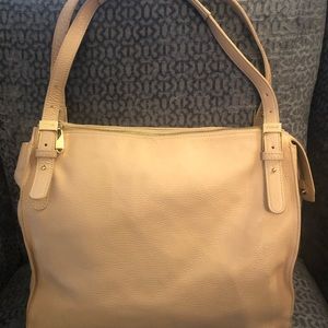 Italian INNUE nude cream leather tote